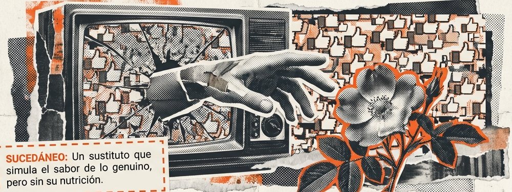 Televisor roto del que sale una mano entre pulgares arriba